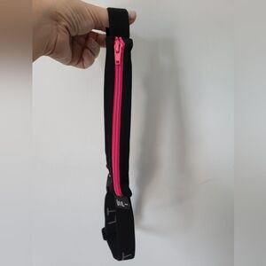 New - SPI BELT Original Unisex Black Running Belt With Pink Zipper